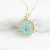 Shine Bright Cross Pendant in Mint