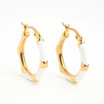 Ivory and Gold Hoops