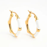 Ivory and Gold Hoops