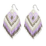 Lilac Embera Beaded Earrings