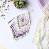 Lilac Embera Beaded Earrings