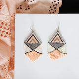 Peach Embera Beaded Earrings