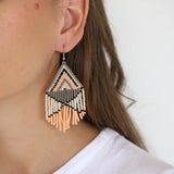 Peach Embera Beaded Earrings