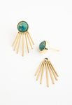 Emperor Stone Stud & Fringe Earrings