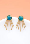 Emperor Stone Stud & Fringe Earrings