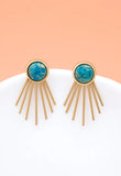 Emperor Stone Stud & Fringe Earrings