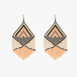 Peach Embera Beaded Earrings