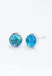 Lora Blue & Silver Stud Earrings