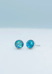 Lora Blue & Silver Stud Earrings